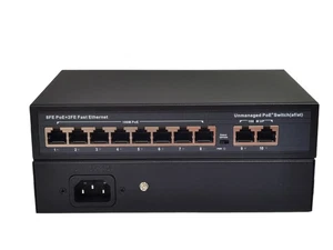10/100/Mbps 8+2Port Hundred Gigabit Ethernet POE Switch For Small Area Networks - Zdjęcie 1 z 6