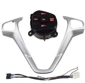 Botones de control de crucero retroiluminación roja interruptor marco embellecedor para Ford Fiesta MK7 - Imagen 1 de 4