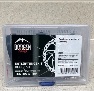 Kit de purga Borgen Tools adecuado para bicicleta Tektro y TRP nuevo Foto 1 de 2