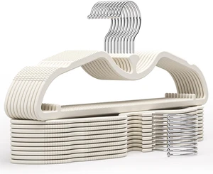 20 Pack Upgraded Short Neck Vertical Space Saver Hangers 360 Degree Swivel Hooks - Picture 1 of 8