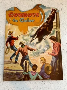 1951 COWBOYS ZUM AUSMALEN übergroßes Malbuch für Kinder - Westernmotiv Whitman - Bild 1 von 6