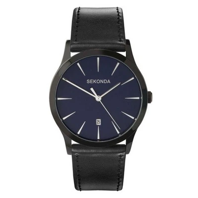 Reloj para hombre SEKONDA con correa de cuero negro 3536 Foto 1 de 4
