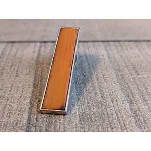 Vintage Swank Tie Clasp Clip Gold /Orange/Amber Toned - Picture 1 of 9