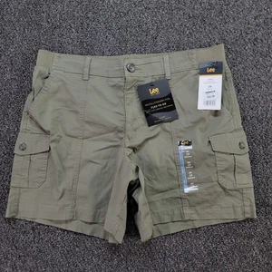 Lee Shorts Women 16 Med Green Flex To Go Cargo Stretch Relaxed Fit Hiking 6" NWT - Picture 1 of 10
