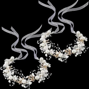 2 Pcs Flower Girl Headpiece - Rhinestone Crystal Wedding Headband - Bridal Fl... - Picture 1 of 8