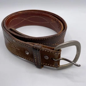 Vintage Gürtel Gr. 34 Hereford braun Leder Western Cowboy distressed 70er USA - Bild 1 von 13
