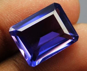 11 Carat Natural Purple Tanzanite Emerald Cut Loose Gemstone CERTIFIED - Picture 1 of 12
