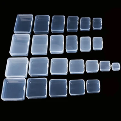 Small Transparent Plastic Storage Box Mini Home Office Multipurpose Display Case - Image 1 of 4