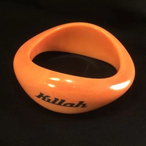 Killah Lustre Designer Lucite Bangle Bracelet Salmon Dark Coral Color - Picture 1 of 6