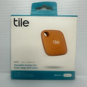 GENUINE Tile Mate Bluetooth Tracker 1 Pack with Built-in Battery Cool Clementine - Foto 1 di 4