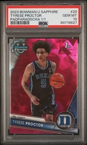 2023-24 Bowman U Chrome Sapphire Tyrese Proctor Padparadscha 1/1 #20 1st PSA 10 - Picture 1 of 2