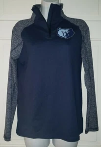 MEMPHIS GRIZZLIES NBA navy Blue Heather Half Zip Logo Pullover. Ladies S NWT - Picture 1 of 6