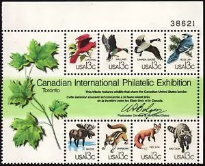 US Souvenir Sheet Scott # 1757 Plate Block NH - 1978 CAPEX Issue Birds Wildlife - Picture 1 of 1
