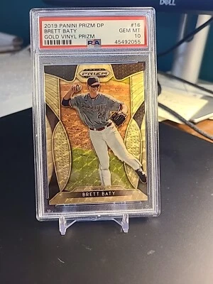 Brett Baty - PSA 10 - 2019 Panini Prizm DP #16 - Gold Vinyl SSP /5 - RC Mets - Image 1 of 3