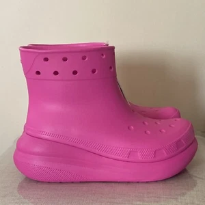 Crocs Unisex Adult Crush Waterproof Platform Boots- Pink- Women’s Size 7 Men’s 5 - Picture 1 of 14