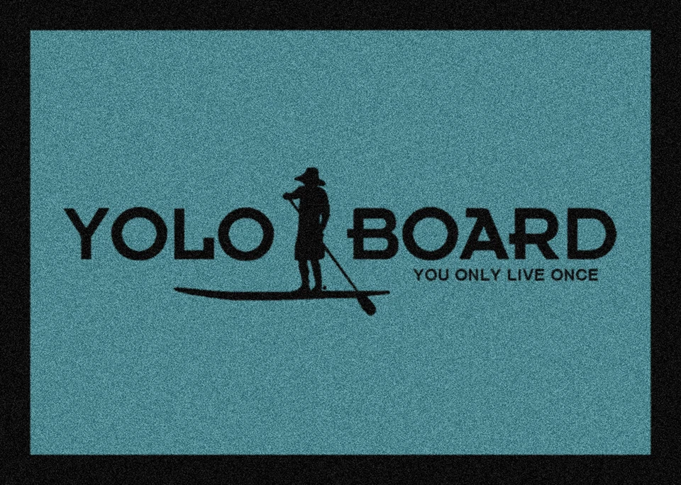 3x5 Milliken Blue Text Words Solid Nautical Area Rug Yolo - Aprx 3' 10" x 5' 4" - Image 1 of 1