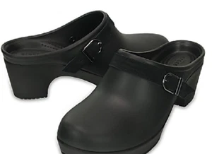 CROC SARAH COBBLER HEEL SLIP ON SHOE~BUSY DAY NERIA~CLOG SANDAL~Black~ W 8~NEW - Picture 1 of 3