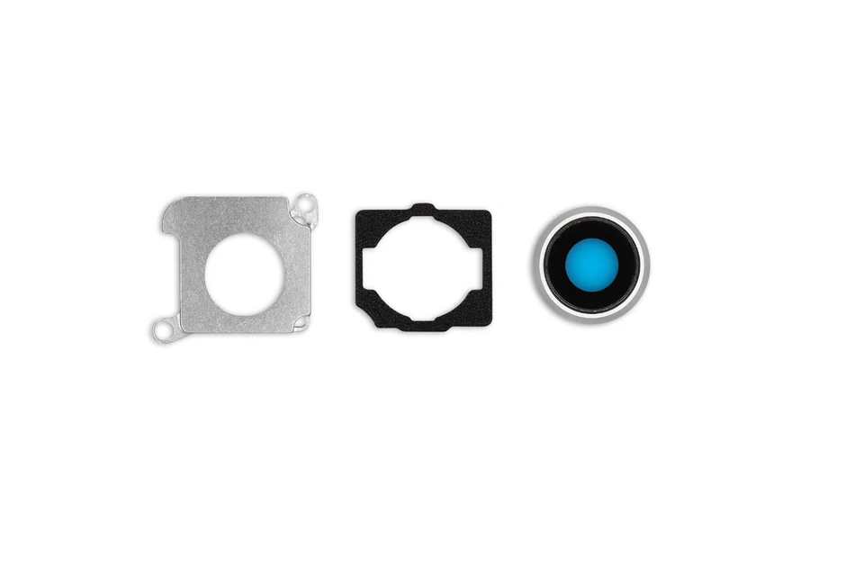 IPHONE 8 Fotocamera Lente Vetro Supporto Sigillo Gasket Set Argento - Immagine 1 di 1