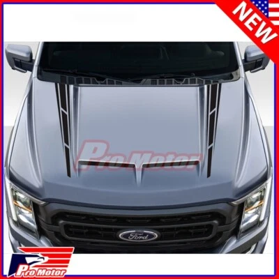 2PCS Plaid Racing Sport Performance Front Hood Roof Stripe Vinyl Decal Sticker - Image 1 of 2