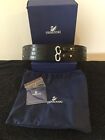 Ladies Womens Swarovski Black Leather Belt Medium/Large New and Rare