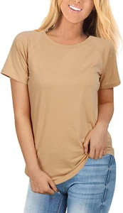 Women'S Long/Short Sleeve Leopard Print Color Block Tunic Tops Casual Raglan Shi - Picture 1 of 12