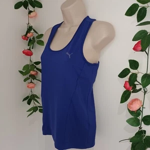 Puma Size 10 Racer Back Exercise Top Bright Blue Gym Running Sport Vgc - Picture 1 of 9