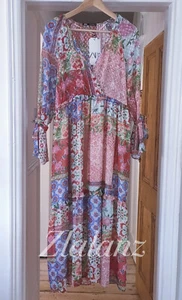 Zara SS22 Long Flowing Printed Plumetis Dress S M L Red Voluminous Tunic BNWT - Picture 1 of 12