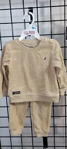 Nautica 2-Piece Baby Set - Ribbed Cotton Long Sleeve Shirt & Pants - Beige - 24M - Picture 1 of 10
