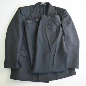 Vtg Haggar 42R 32x32 Blue Stripe Athletic Fit Double Breasted Mens Suit - Picture 1 of 12