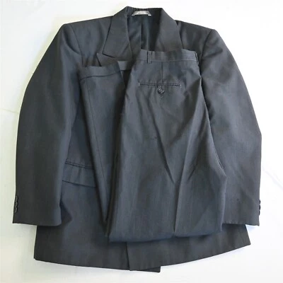 Traje De Colección Haggar 42R 32x32 Azul Rayas Ajuste Atlético Doble Pecho Para Hombre Foto 1 de 4