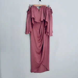 Shona Joy Size 10 Rose Pink Off The Shoulder Bustier Frill Dress - Picture 1 of 12