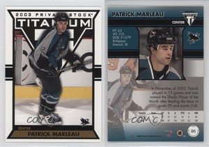 2002-03 Pacific Private Stock Titanium Patrick Marleau #86