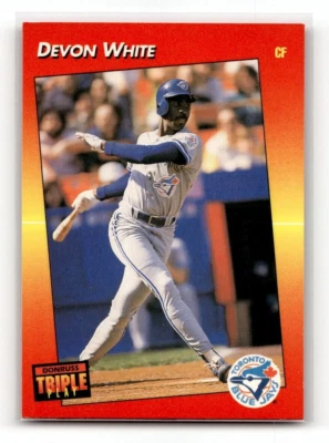 1992 Donruss Triple Play Baseball Card #240 Devon White BLUE JAYS - Image 1 of 2