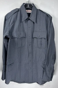 Horace Small Wool Uniform Shirt Gray Mens 15.5 33 Long Sleeve - Picture 1 of 3