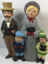 VINTAGE JAPAN CHRISTMAS HOLIDAY CAROLERS FAMILY possible CHALK WARE or ceramic