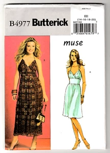 Butterick B4977 Halter Dress-Shoulder Straps Sz 14-16-18-20 Sewing Pattern UNCUT - Picture 1 of 2