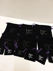 Set of 12 black velvet pouches Tjc - Picture 1 of 3