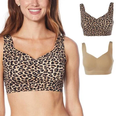 Rhonda Shear 2-pack Infinity Edge Body Bra(Tan/Leopard) 771-026 , Size  L - Image 1 of 4
