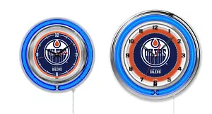 NHL - Anillo doble de neón Edmonton Oilers, logotipo reloj logotipo logotipo equipo de hockey - Imagen 1 de 9