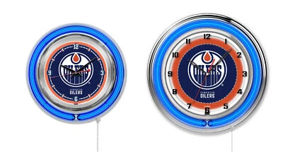 NHL - Anillo de neón doble Edmonton Oilers, logotipo reloj logotipo del equipo de hockey Foto 1 de 4