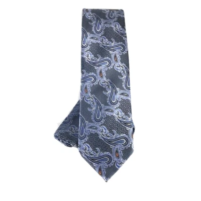 Barcelona Cravatte Men's Tie & Hanky Set Charcoal Navy Royal Blue Silver Orange - Image 1 of 4