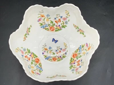 VINTAGE AYNSLEY POTTERY COTTAGE GARDEN FRUIT BOWL LARGE PERFECT  - Image 1 of 4