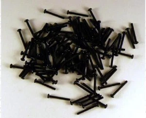 Miniature Hardware Parts Pack of 100 2-56 x 3/4 Small Black Screws - Picture 1 of 1