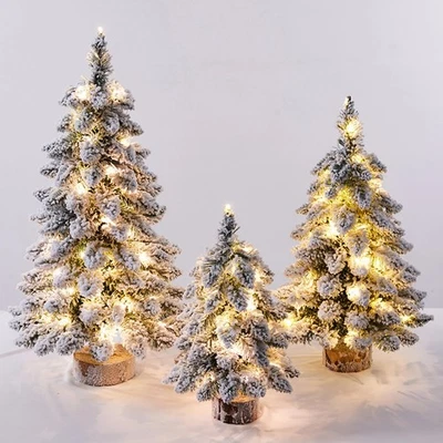 45 cm Mini Christbaumschmuck Schnee Frost kleiner Tannenbaum Weihnachtsdeko - Bild 1 von 4
