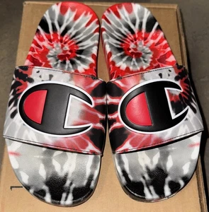Champion Youth IPO Tie Dye Slides 6Y Black/Scarlett - Bild 1 von 6