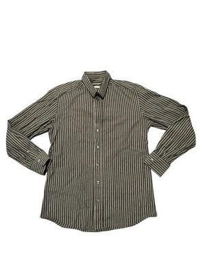 Camisa de vestir Dolce & Gabbana calce dorado para hombre 16,5 42 negra a rayas ajustada Italia Foto 1 de 4