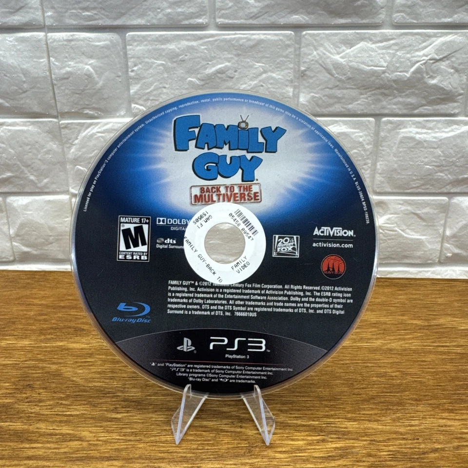 Family Guy: Back to the Multiverse (Sony PlayStation 3, PS3) solo disco probado Foto 1 de 1