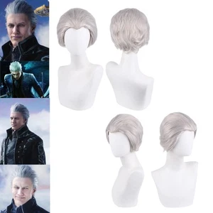 Devil May Cry V DMC 5 Vergil Cosplay Heat Resistant Synthetic Hair Wig Halloween - Picture 1 of 10