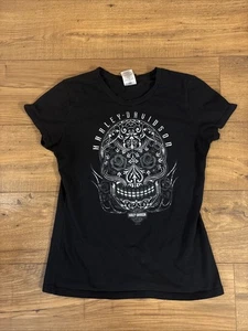 Harley Davidson Damen T-Shirt Schwarz Skull Logo Bikercore Milwaukee Größe M - Bild 1 von 7