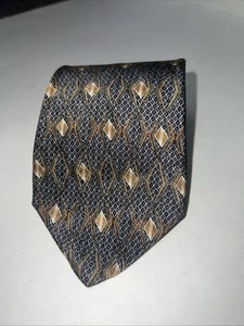 Como Collezione Krawatte Seidenkrawatte geometrisches Muster blau grau 58 x 4 Zoll - Bild 1 von 6